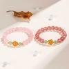 New 999 Anemone Strawberry Crystal Beaded Bracelet Hetian Jade Horse Powder Bracelet