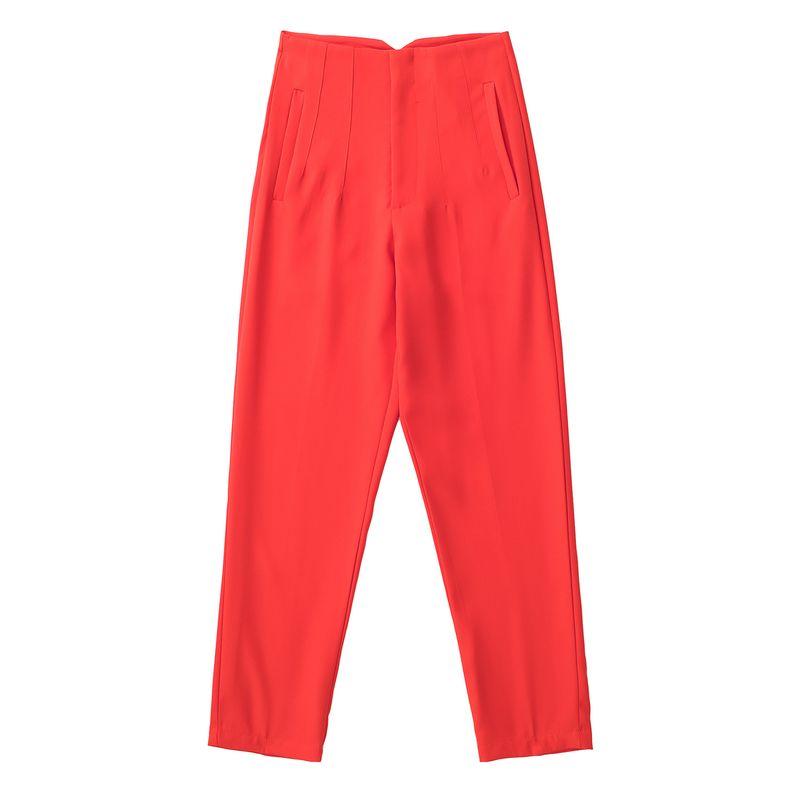 Cigarette Pipe Commute Leisure Candy Color Slim Looking Ankle-Length Pants