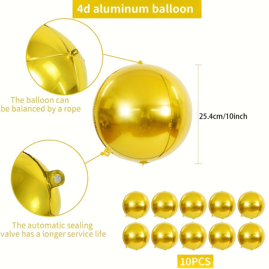 10 pieces of 4D circular metal aluminum foil balloons, suitable for weddings, birthdays, and very suitable for engagement and graduation ceremonies