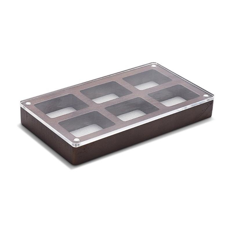 Fashionable Sturdy Wood Jewelry Display Case with Clear Acrylics Lid Portable for Elegant Storage Home Organization