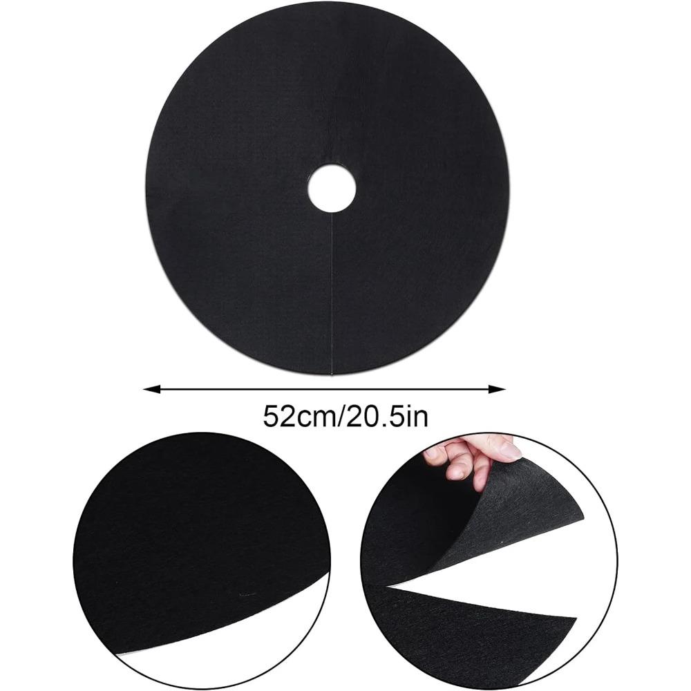 4 pieces of 20.5-inch non-woven fabric tree cover rings, tree protection pads, reusable tree weed mats, round fabric tree root weed barrier mats