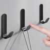 5PCS Adhesive Wall Hooks No Drill Strong Load-Bearing Hooks Durable Carbon Steel Hooks for Bathroom Kitchen Coat Towels