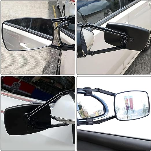 2 caravan mirrors, universal additional mirror, caravan mirror, 190 x 125 mm, adjustable double-sided caravan mirror, for all standard vehicle types