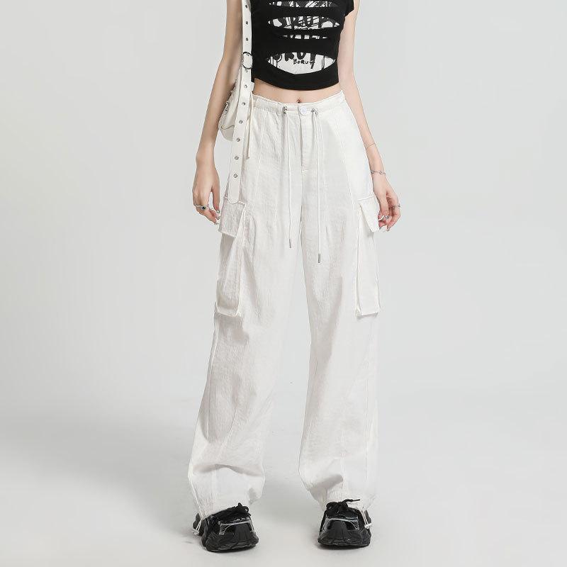 Wide-leg Overalls Women's Spring and Summer Thin New Two-wear Thin Sweatpants Straight Quick-drying Casual Pants