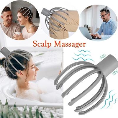 Masajeador eléctrico de cabeza para el cuero cabelludo, relajación del estrés, estimulación del cabello, masaje de cara, cuello, espalda y piernas