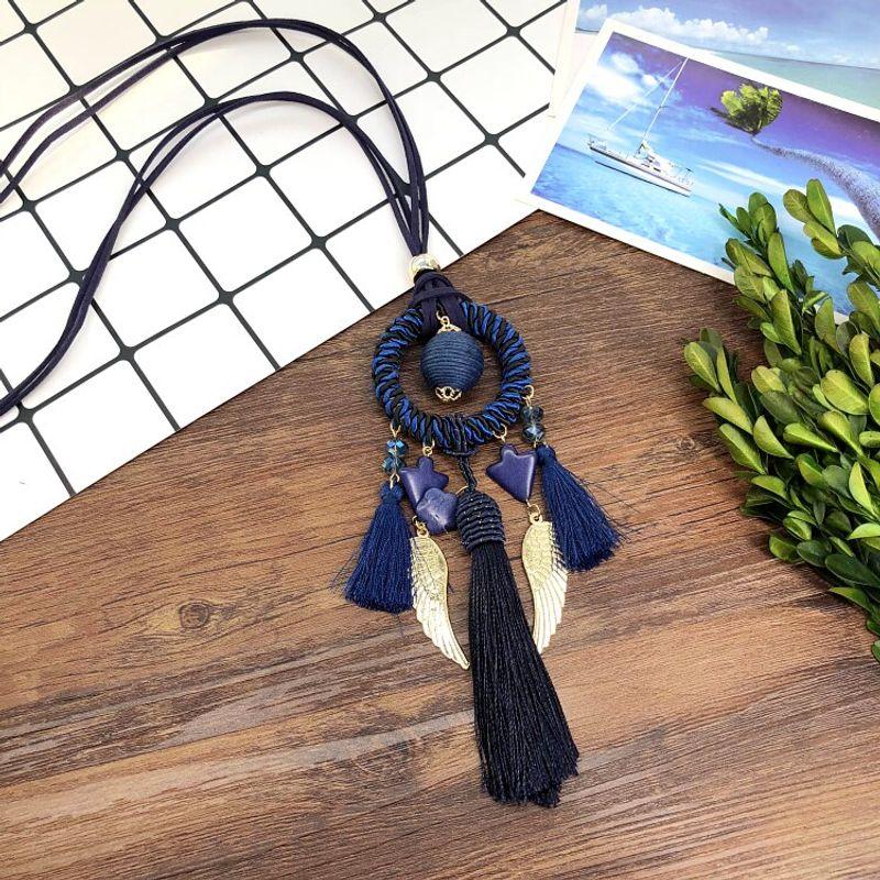 Long Bohemian Dream Catcher Tassel Necklace European and American Retro Fashion Pendant Ethnic Style Accessory for Women