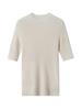 Elegant Fine-Spun Cashmere Mid-Sleeve Knit Turtleneck Pullover
