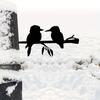 Two Birds On Branch Iron Art Silhouette - Metal Wall Art for Home Stunning Statue Stake Decoration and Housewarming Gifts