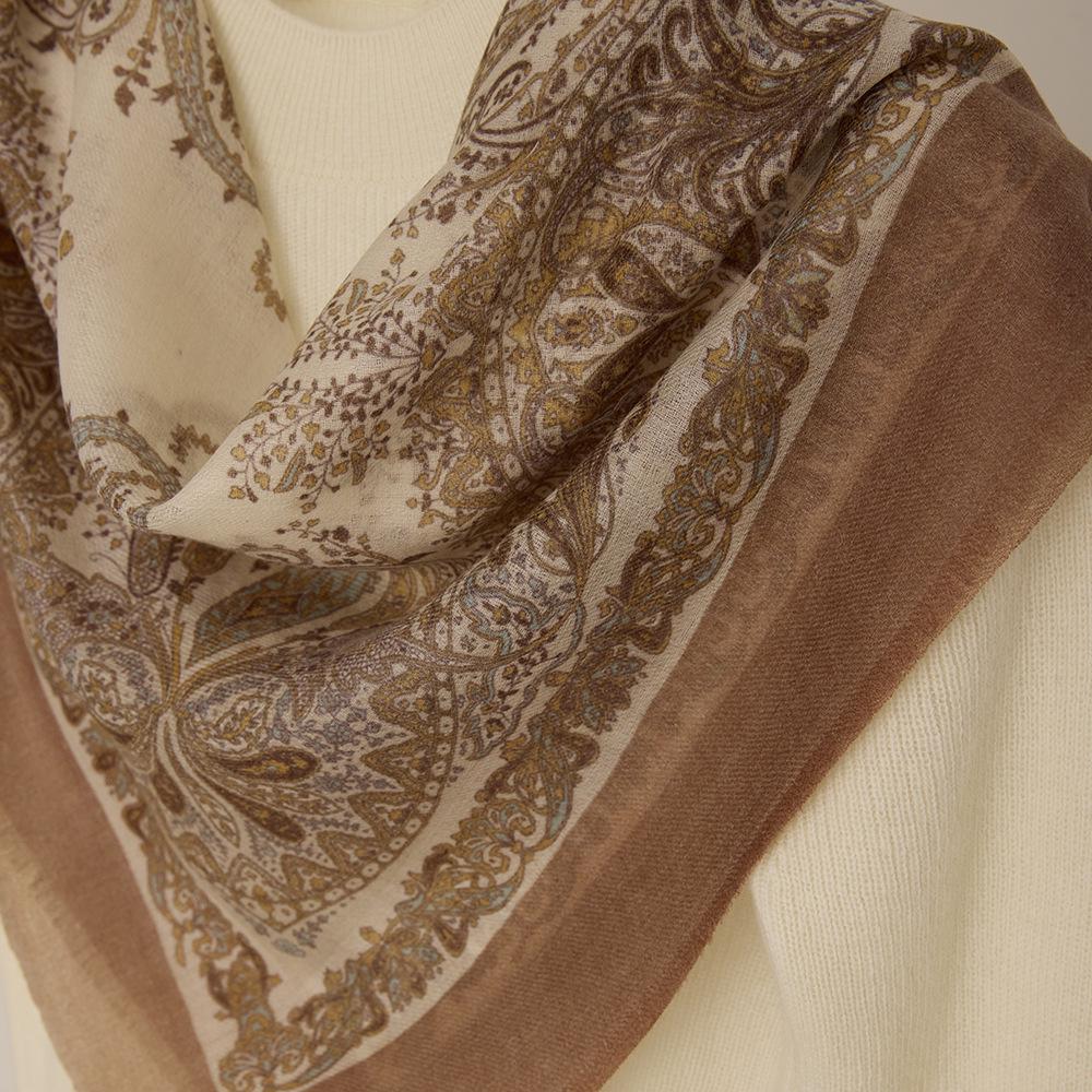 Water-Soluble Cashmere Scarf: Lightweight Square Shawl for Summer & Air-Conditioned Comfort