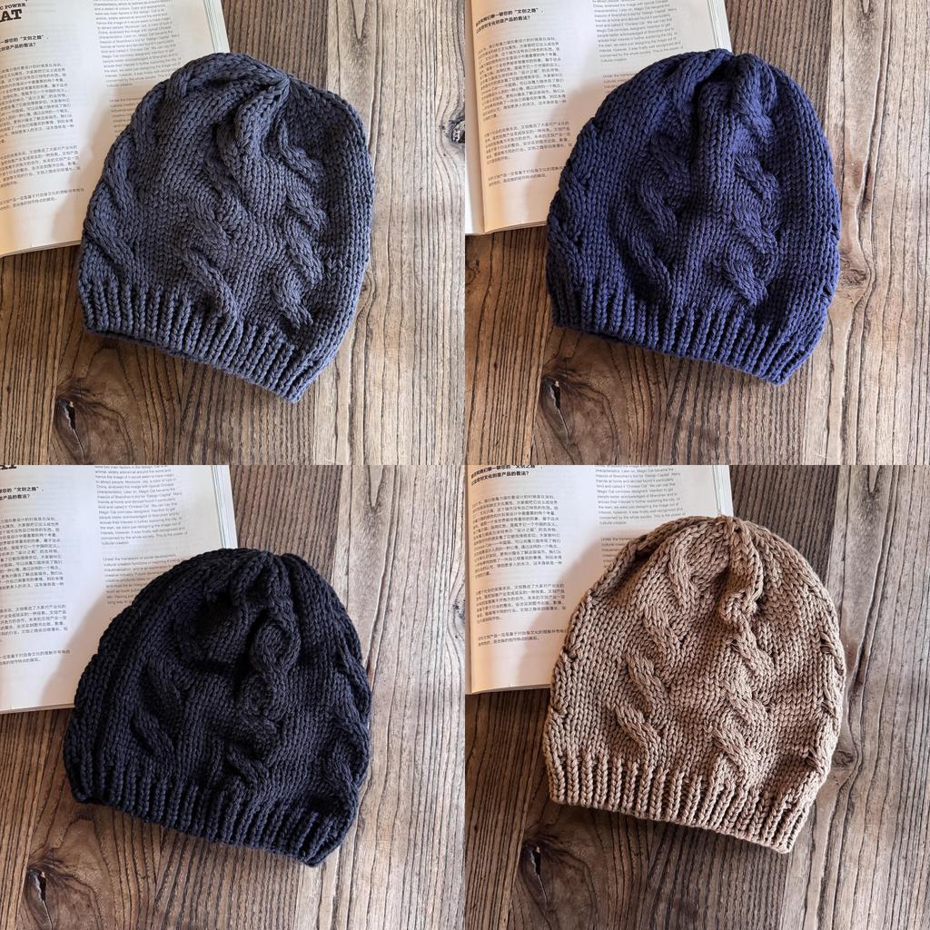 Winter Knit Hat For Men And Women Pure Color Warm Beanie Fashion Casual
