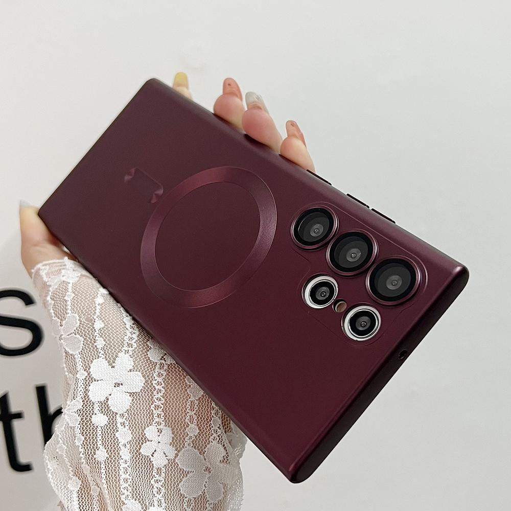 Magnetic Luxury Wireless Charge For Magsafe Case For Samsung Galaxy S25 S24 S23 S 25 Ultra Plus Shockproof Soft Silicone Cover