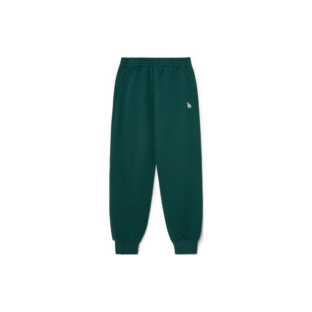 MLB Base Logo Knitted Sweatpants Unisex Green Moderate Cuffed Pants 3APTB0134-07GND M