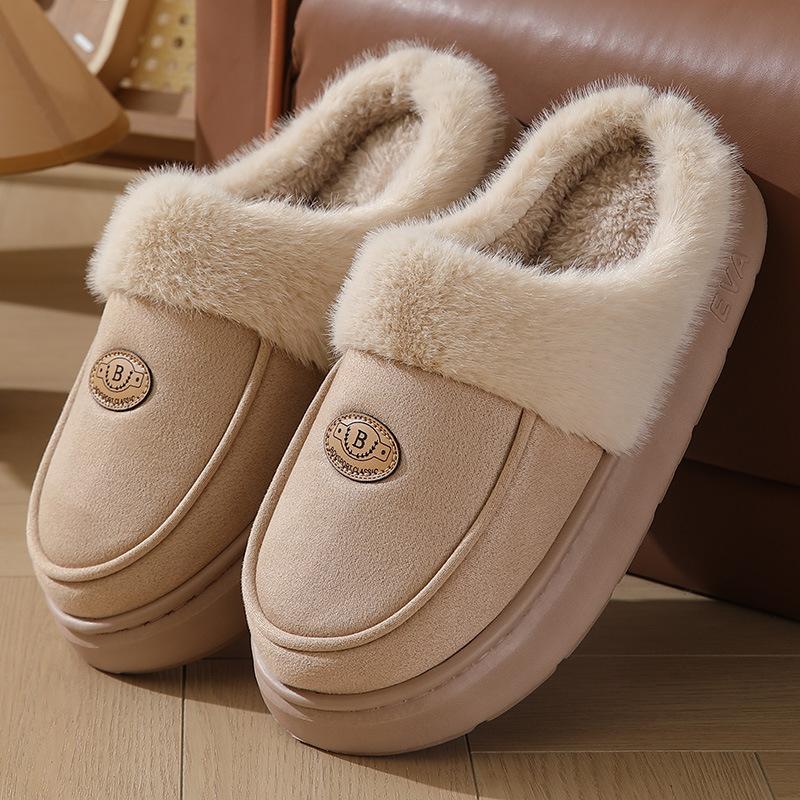 Cotton slippers large size 2025 winter cotton mop warm wool slippers thick bottom plush slippers 45 46 47 48