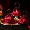 10pcs Red Drawstring Bags for Candies Featuring Pearls and Tassels for Wedding Birthdays Holiday Parties Banquets Gift Packaging