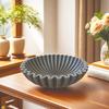 Black Ruffle Decorative Bowl Modern Living Room Home Office Resin Fluted Bowl Coffee Table Bookshelf Centerpiece Desktop Decoration