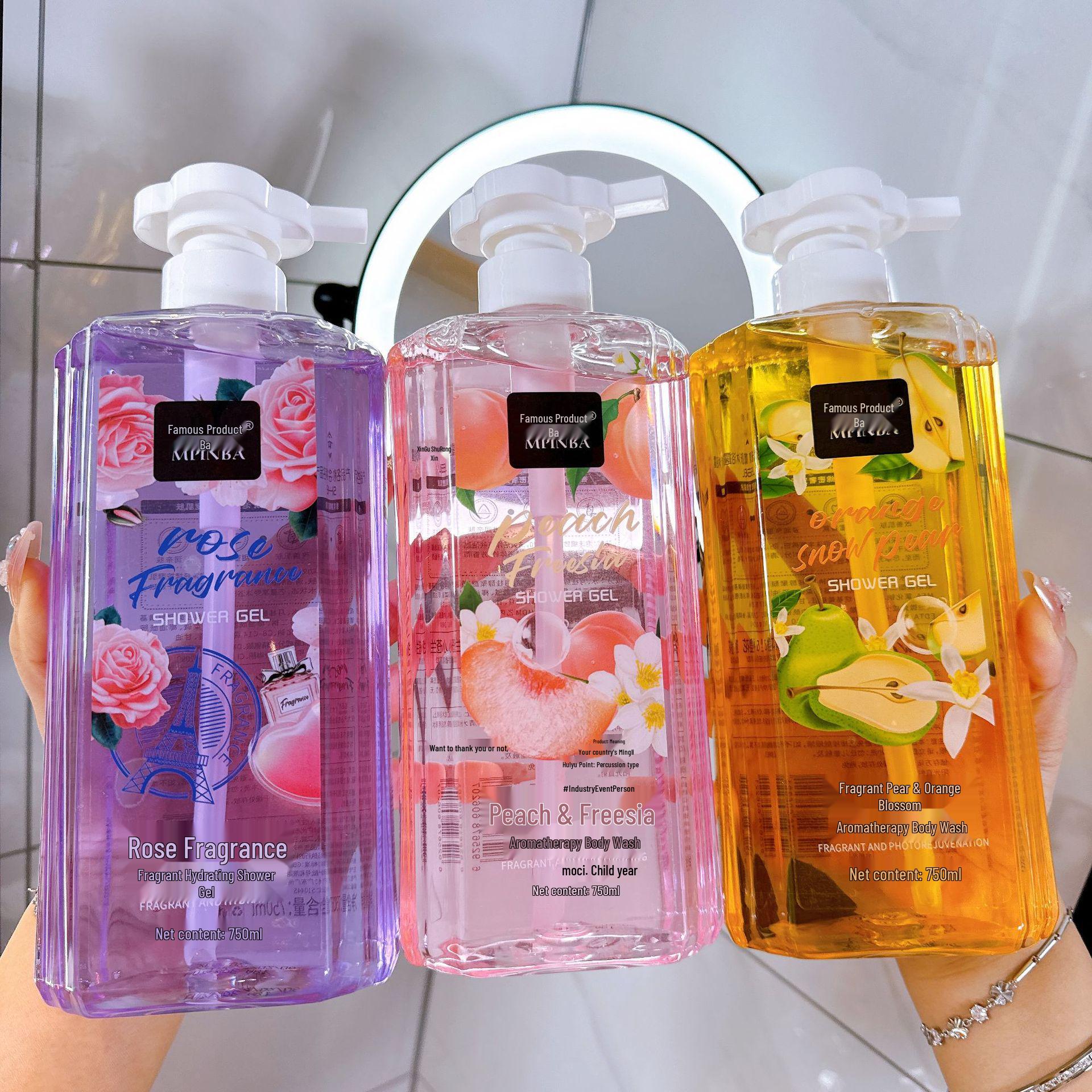 Fragrant Moisturizing Shower Gel: Long-lasting, Hydrating, Refreshing, Deep Cleansing for the Whole Family Rose 500ml