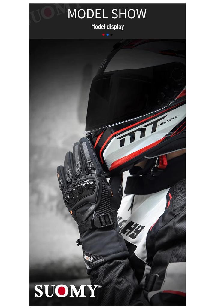 Suomy Waterproof Winter Motorcycle Gloves - Windproof, Touchscreen Compatible, Protective for Men