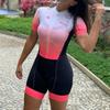 Righttrack Damen-Radsport-Einteiler Kurzarm Bunt Mono Trisuit Radsport Skinsuit
