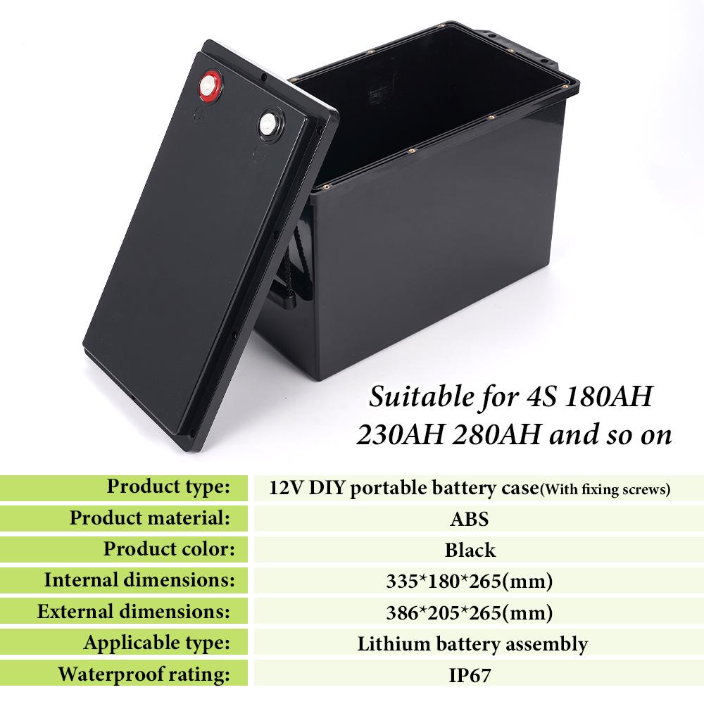 230AH 280AH do 4S Pudełka do przechowywania baterii 12V Obudowa ogniw słonecznych RV Jacht DIY Przenośny Magazyn Baterii Plastikowa Bateria Litowa