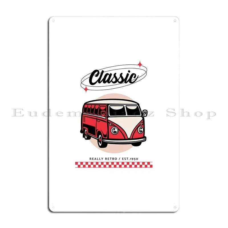 Classic Camper Van Metal Sign Vintage Home Bar Customize Bar Tin Sign Poster