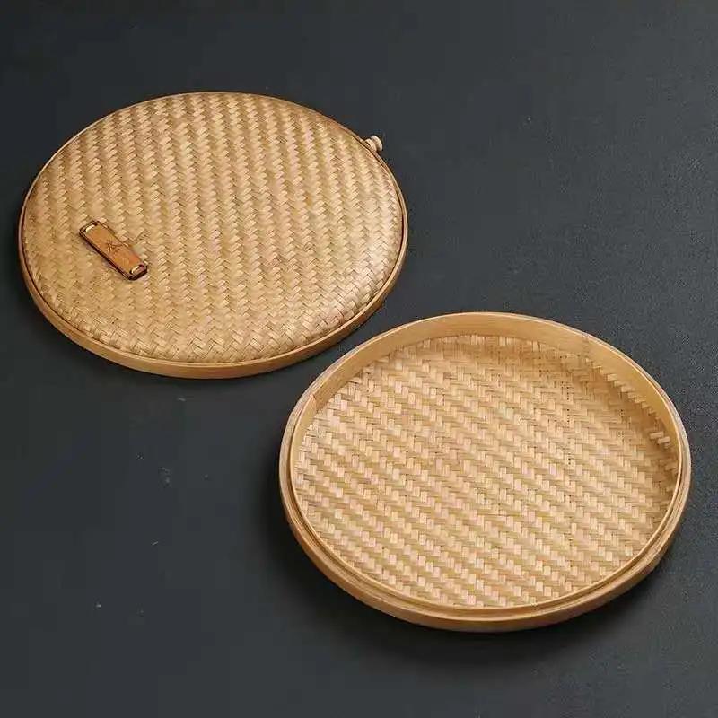 Pu 'Er Tea Storage Box Bamboo Woven Brick Tea Box Chinese Tea Packing Bag Tea Recovering Storage Tea-Allocating Tray Tea Tins