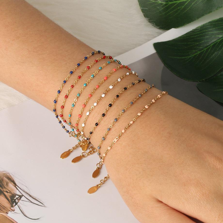 Edelstahlarmbänder für Frauen Gliederkette Perlen Damenarmband Schmuck