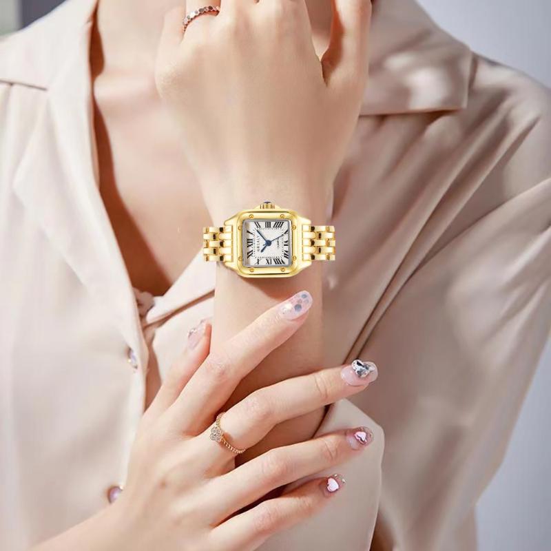 Montre Femme de Luxe Mode Carrée Montre-Bracelet Montre Quartz Décontractée Simple Strass Montre Dame Cadeaux Relogio Feminino