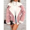 Giacca di Pelliccia Sintetica con Collo a Revers Autunnale e Invernale Nuova Moda Europea e Americana Cappotto Caldo Integrato Pelliccia Donna