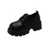British style small leather shoes women's 2025 summer new retro Japanese thick-soled heightening lace-up Internet celebrity loafers women's singl