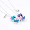 2Pieces/Set Heart Pendant Magnet Matching Necklace Colorful BFF Friend Girlfriend Relationship Gift Valentines Day