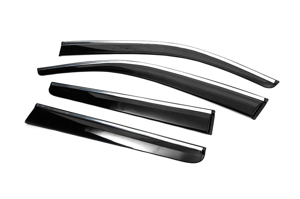 Deflektory větru s chromem (4 ks, Sunplex Chrome) pro Toyota Hilux 2006-2015