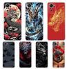 Transparente Handyhülle für Redmi 13C 12C 10C Note 13 12 11 11T K40 Plus Pro Weiche TPU-Schale Trend Mode Cartoon Chinesischer Drache