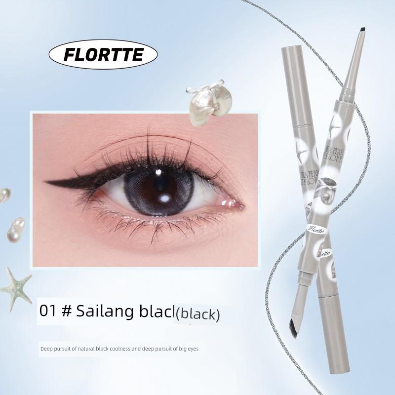 Pix Gel Eyeliner Flortte Seria Sticlă Marea cu Pensulă Tip Lamă la Ambele Capete, Neted și Rezistent la Pete pentru Începători