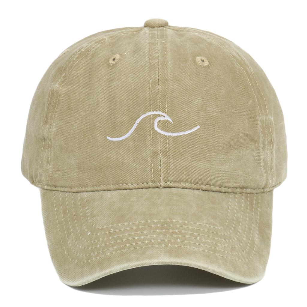 New Fashionable Ripple Wave Embroidered Water Washed Baseball Hat Outdoor Leisure Sunshade Hat
