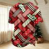Men's Quick-Dry Neck Short Sleeve T-Shirt with Christmas Print
