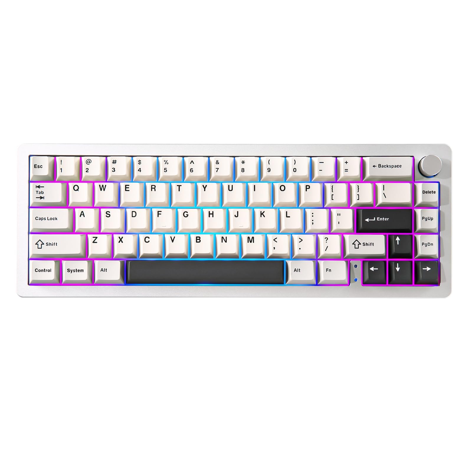 

YUNZII AL66 Wireless Mechanical Keyboard Wireless Aluminum Gaming Keyboard with Knob Hot Swap Compatible Gasket Equipped with Lubricated Switch RGB срібний