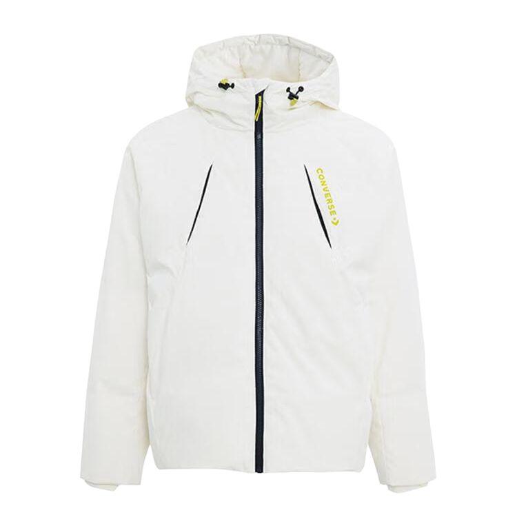 Converse Down Jackets Men s White Hooded Moderate Puffer Jacket MCJ118-W2Y S