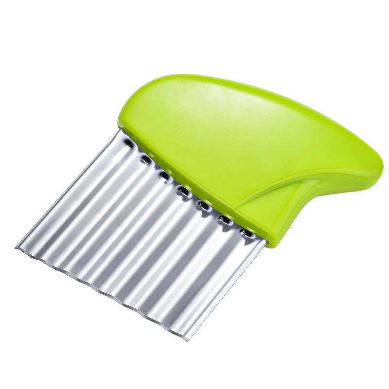 Stainless Steel Potato Chip Slicer Dough Vegetable Fruit Crinkle Wavy Slicer Knife Potato Cutter Chopper French Fry Maker Tools
