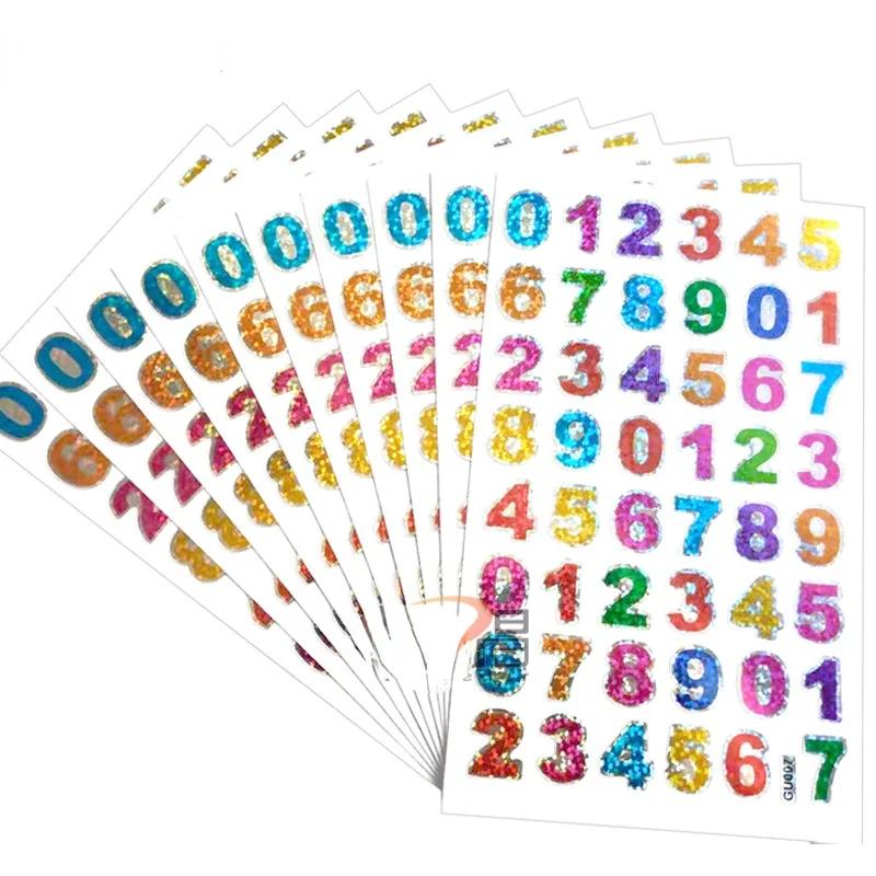 

10 Sheets Stickers Cartoon English Alphabet Letters Number Stickers Educational For student Aesthetic Stickers