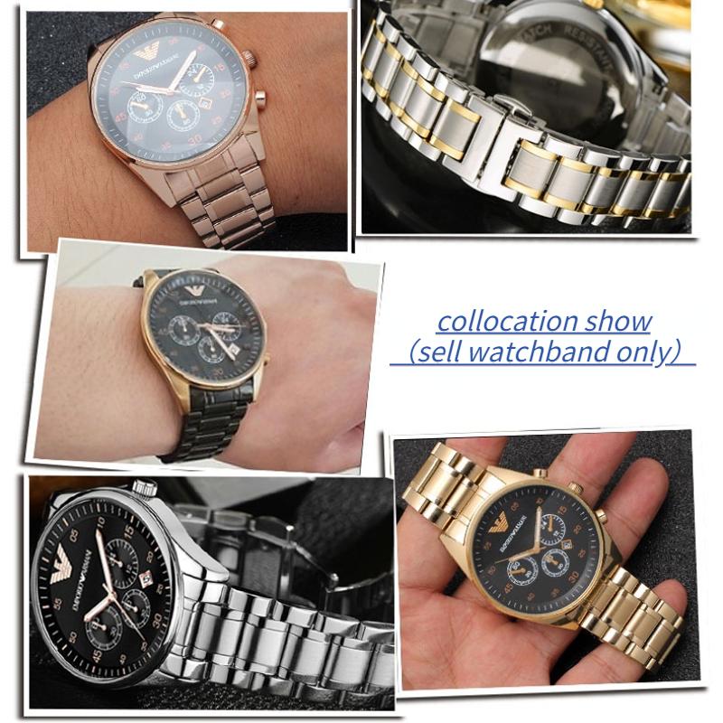 Stainless Steel Strap for Armani AR5906 AR5905 AR5890 AR5889 5858 5920 5919 Man 23mm Woman 20mm Folding Clasp Watchband Bracelet