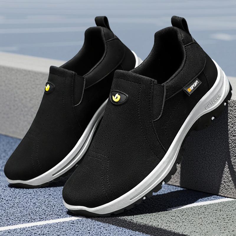 Shoes Men's Autumn New Solid Color Versatile Single Shoes Outdoor Large Size Hiking Shoes Soft Sole Korean Version of Walking Casual Shoes