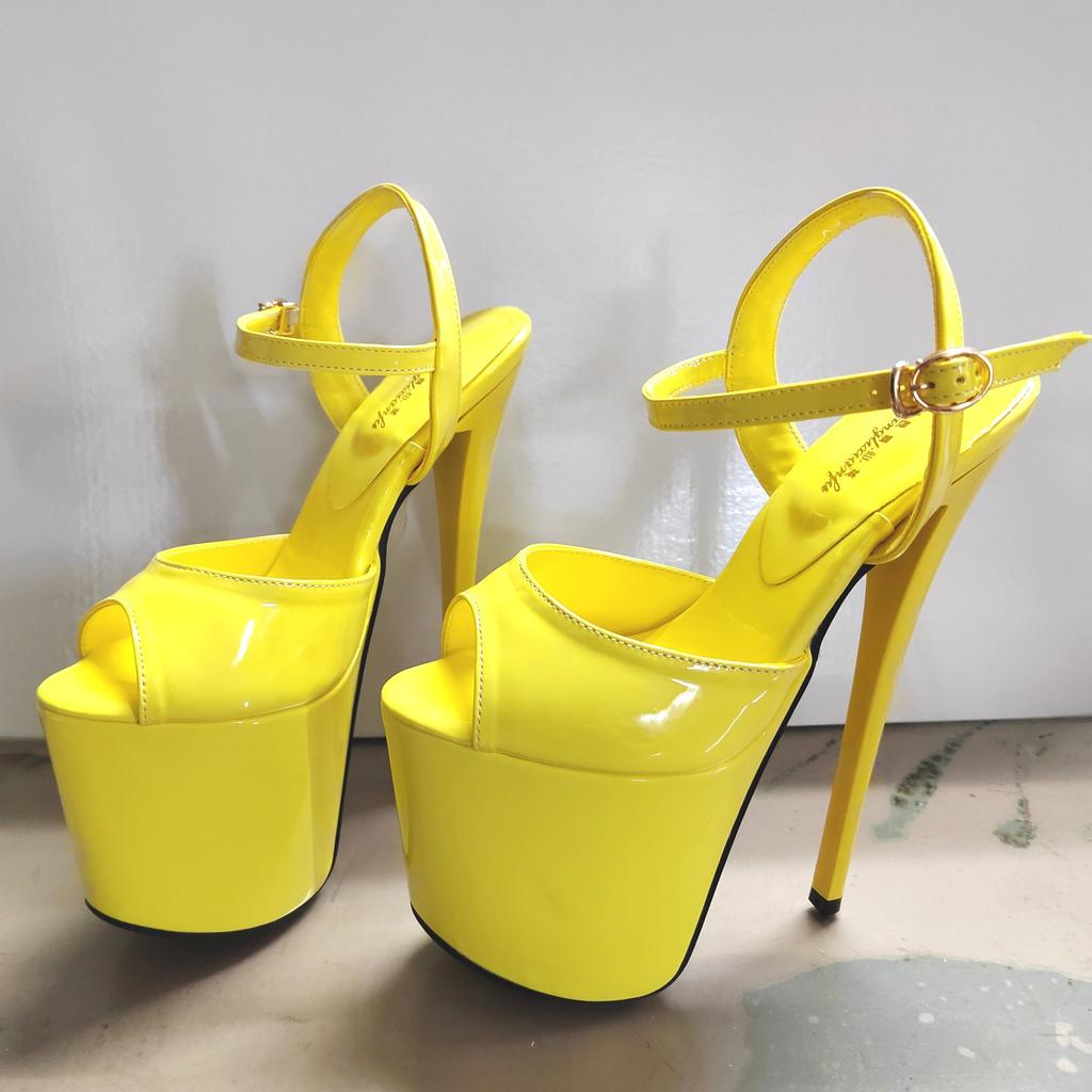 Sandalias de tacón alto de 19 cm con plataforma sexy para baile en barra, sandalias de verano súper altas, modelo de pasarela