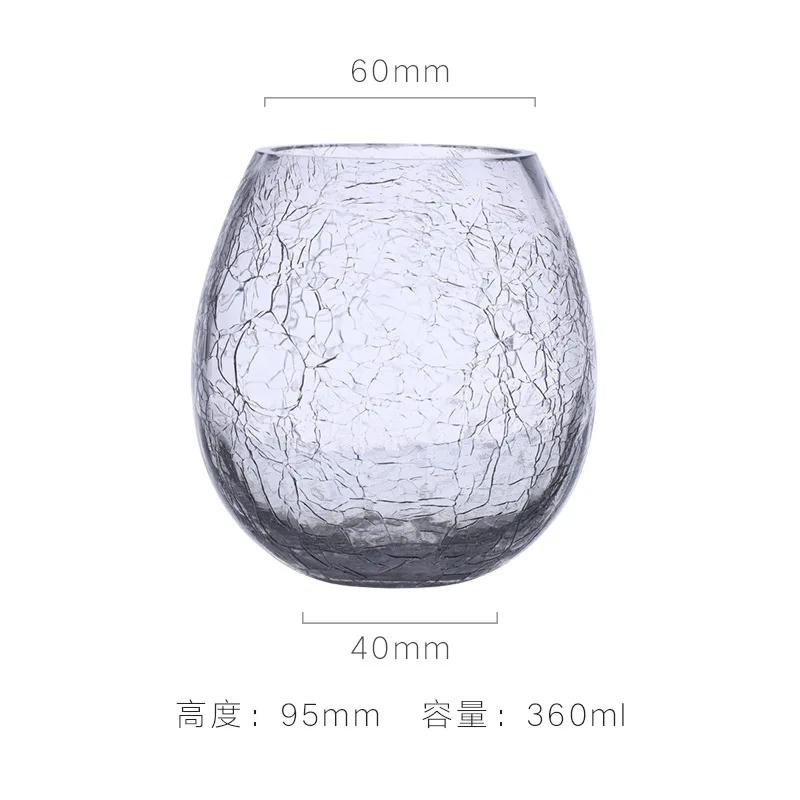 Creative Japanese-style ice-cracked glass  household water glass foreign wine glass whiskey  drinking water cup