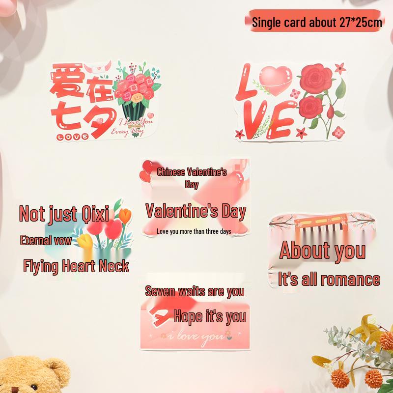Qixi Valentine s Day Cardstock Decoration: Romantic Tabletop Ornament & Photo Prop for Jewelry Stores and Shopping Malls.