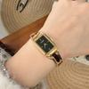 Römisch Retro Klein Exquisit Quadratisch Damen Einfach Temperament Leopardendruck Gürtel Uhr