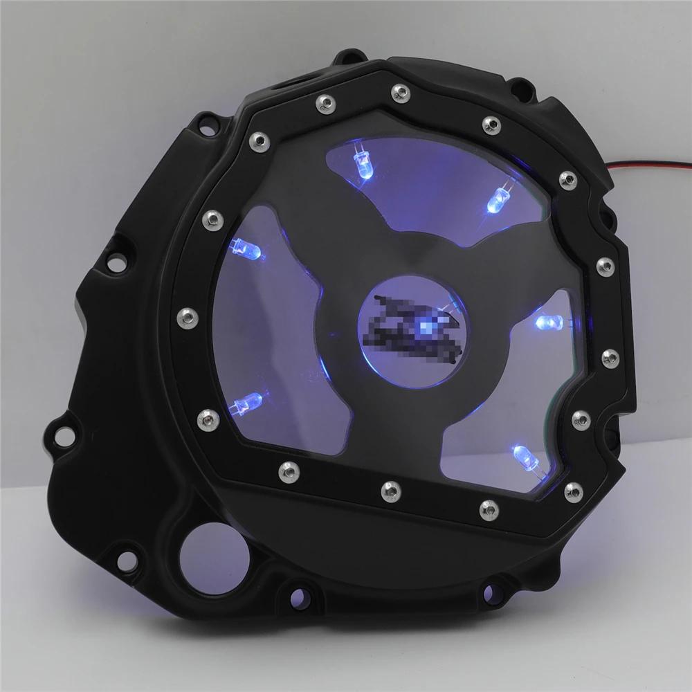 Led See Through Engine Cluctch Cover For Suzuki GSXR 600 1000 GSX-R 750 2001-2008 Aftermarket Motorcycle Parts