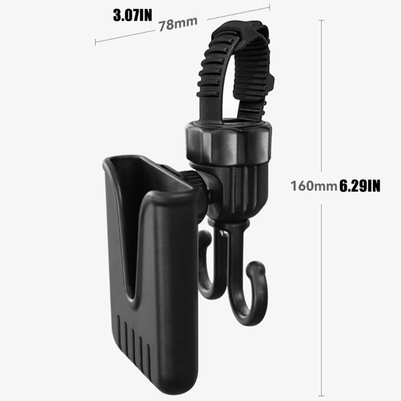 Multifunctional Baby Strollers Accessory Double Hook and Rotatable Phone Stand Bracket for Easy Shopping and Walking