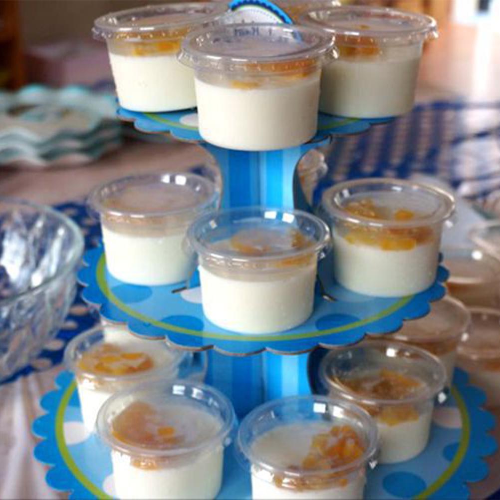 100PCS 140ml Disposable Plastic Container Clear Portion Cups Bowls with Lids for Mousses Sauce Jelly Yogurt shop Ice cream cups