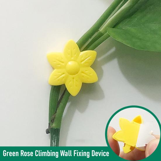 10Pcs Plant Fixing Clips Climbing Vine Wall Fixture Clips with Adhesive Leaf Flower Design Fixing Clips for Indoor Outdoor Pothos Wall Vines