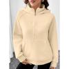 Autumn Winter Solid Color Loose Casual Hoodies Women Fashion All-match Hooded Pocket Sweatshirt Pullover Top